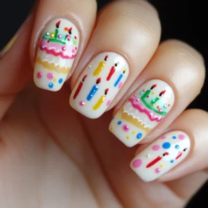 Birthday Cake Nail Designs