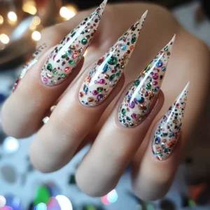 Birthday Stiletto Nails