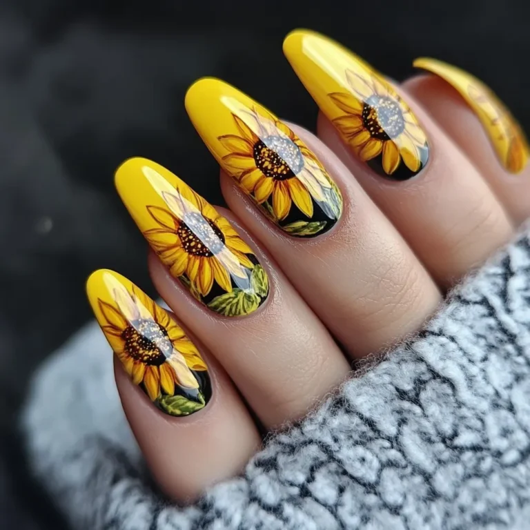 Sunflower Nail Designs