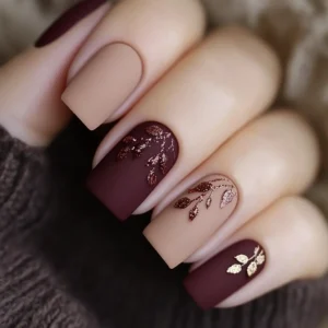 Matte fall nail design