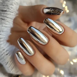 Silver Birthday Nails