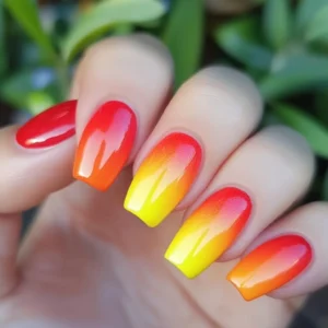 Sunset Summer Ombre Nails