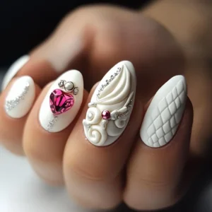 White birthday nails