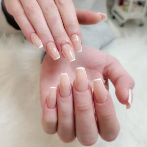French Tips on Coffin Nails