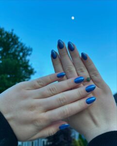 Cobalt Blue Chrome nails