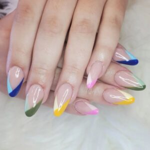 Color Block Neutrals white nails