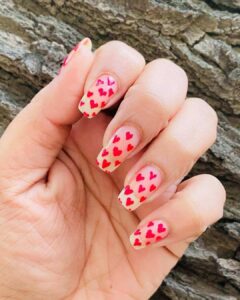 short Tiny Hearts nails