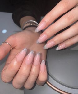 Glitter French Tips Nails