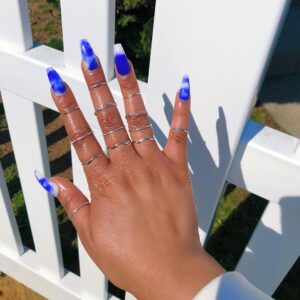 Tie-Dye Blue Nails