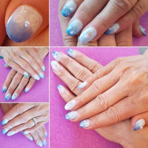 Blue Ombré Fade Nails