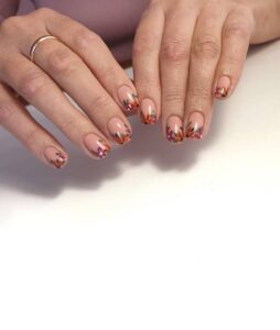 French Tips with Micro Flowers