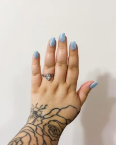 Ice Blue nails with Chrome Finish