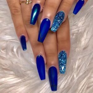 Sky Blue with Cloud Accents nails
