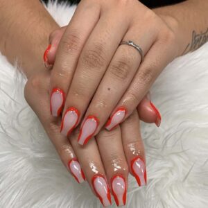 Red White nails Combo