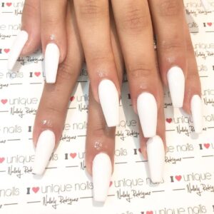 Clean White Coffin Nails