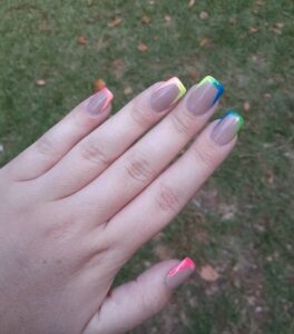 Bright Blue With Neon Green Tips