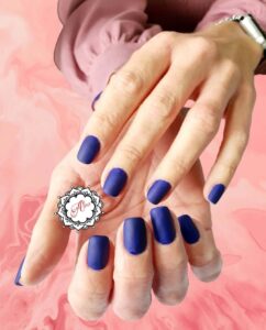 Matte Navy Nails