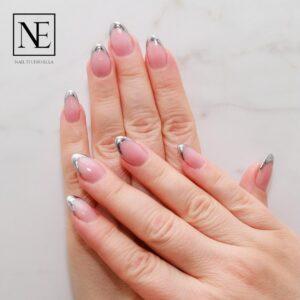 Metallic Chrome French Tips